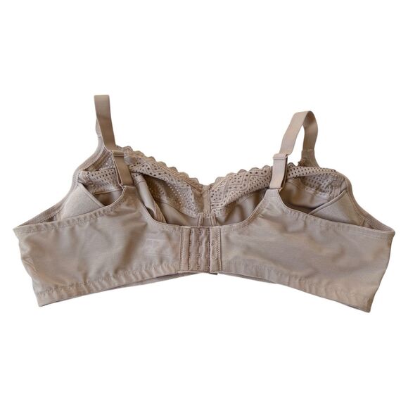 Glamorise Front Closure T-Back Wonderwire Bra White 42C Beige 48C Wireless New - Picture 7 of 7